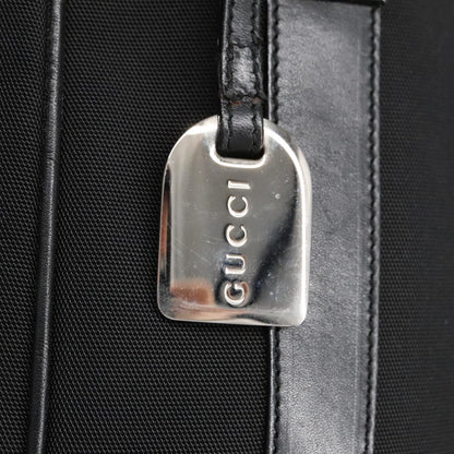 GUCCI Tote Bag Nylon Leather Black Silver 002 1705 0405  am7109