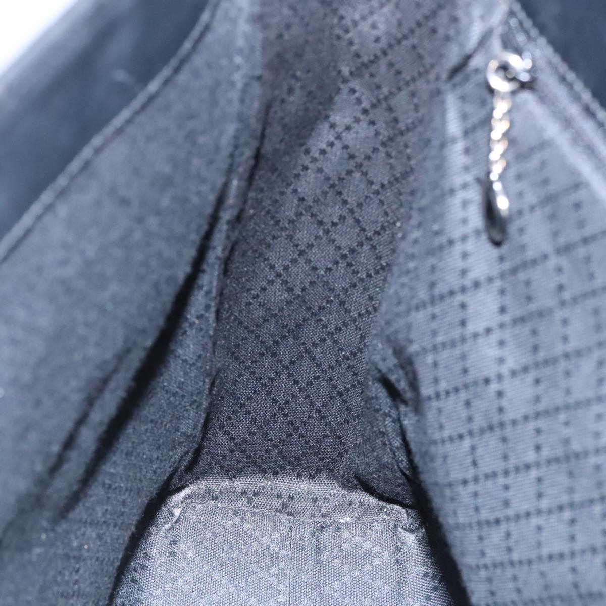 GUCCI Tote Bag Nylon Leather Black Silver 002 1705 0405  am7109