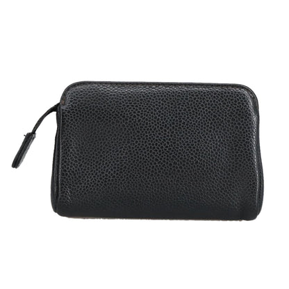 CHANEL COCO Mark Pouch Caviar Skin Black Gold CC am7126