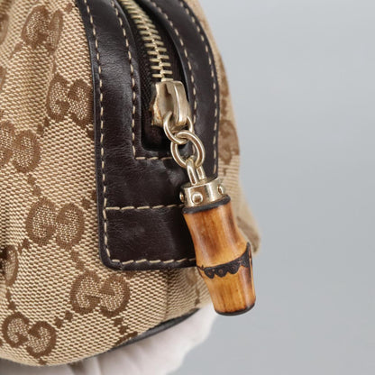 GUCCI Bamboo GG Canvas Pouch Beige 246175  am7217