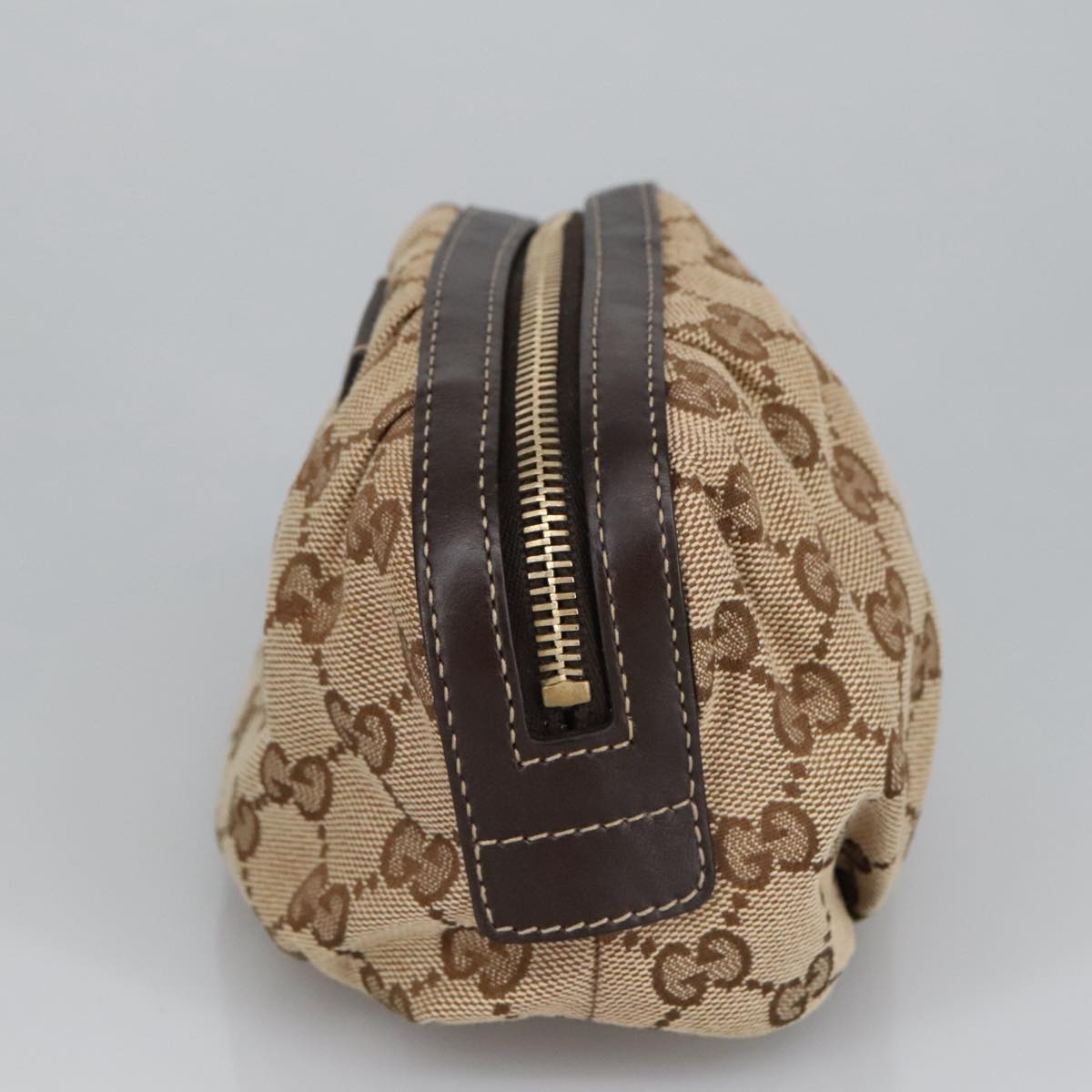 GUCCI Bamboo GG Canvas Pouch Beige 246175  am7217