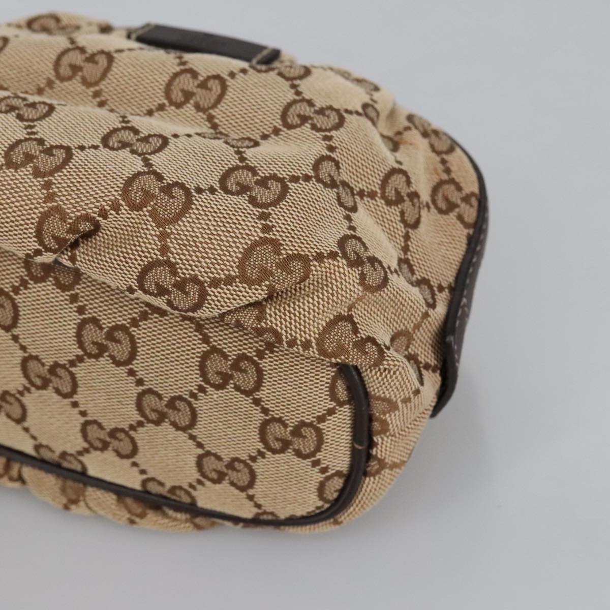 GUCCI Bamboo GG Canvas Pouch Beige 246175  am7217