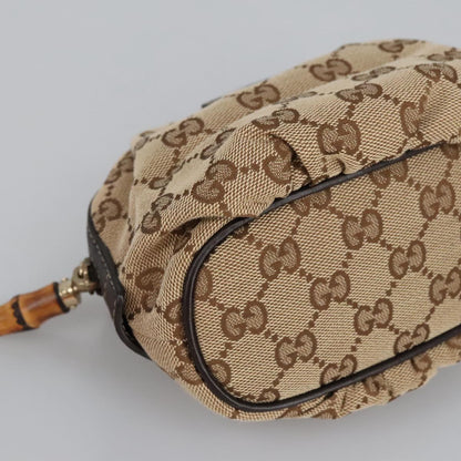 GUCCI Bamboo GG Canvas Pouch Beige 246175  am7217