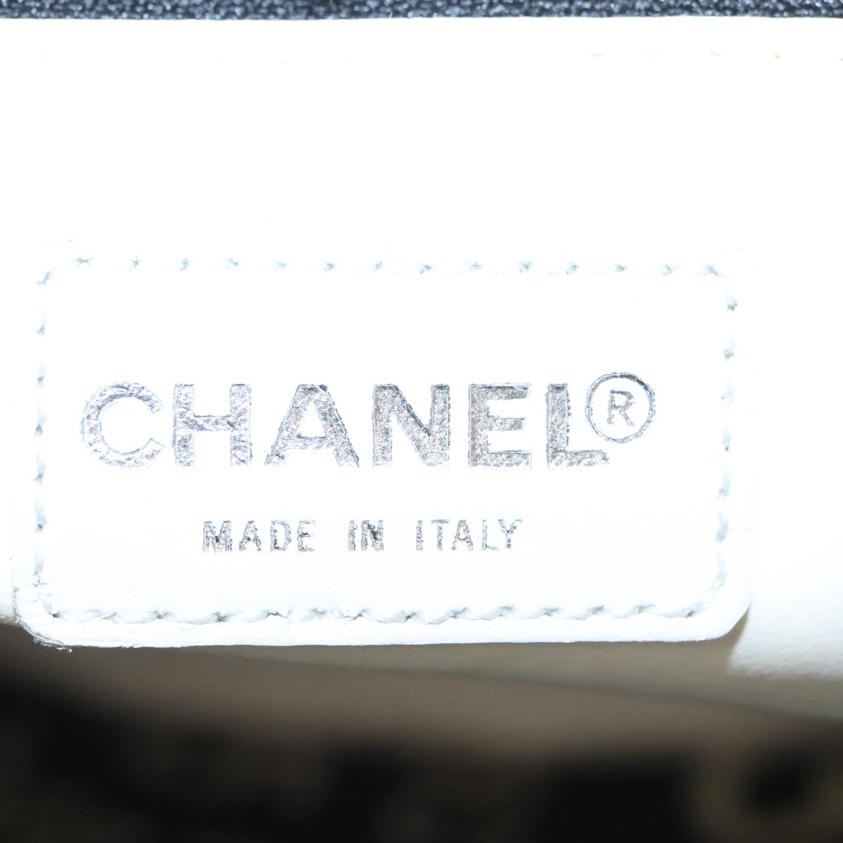 CHANEL Chain Bycy Tote Bag Canvas Plastic Black Clear Silver CC am7247