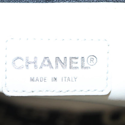 CHANEL Chain Bycy Tote Bag Canvas Plastic Black Clear Silver CC am7247