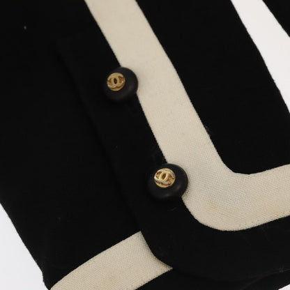 CHANEL Setup Skirt Jacket Cotton 34 Black White CC am7406