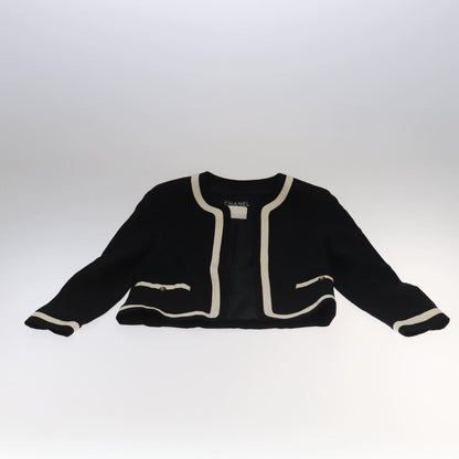 CHANEL Setup Skirt Jacket Cotton 34 Black White CC am7406