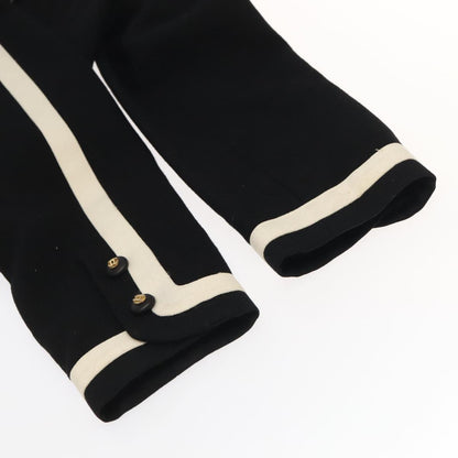 CHANEL Setup Skirt Jacket Cotton 34 Black White CC am7406