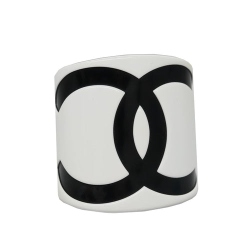 CHANEL Bangle COCO Mark plastic White Black CC am7441