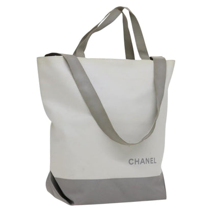 CHANEL Tote Bag Vinyl White CC am7602