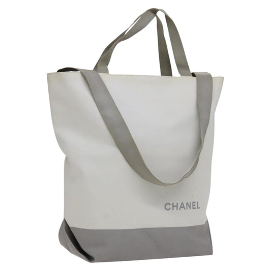 CHANEL Tote Bag Vinyl White CC am7602