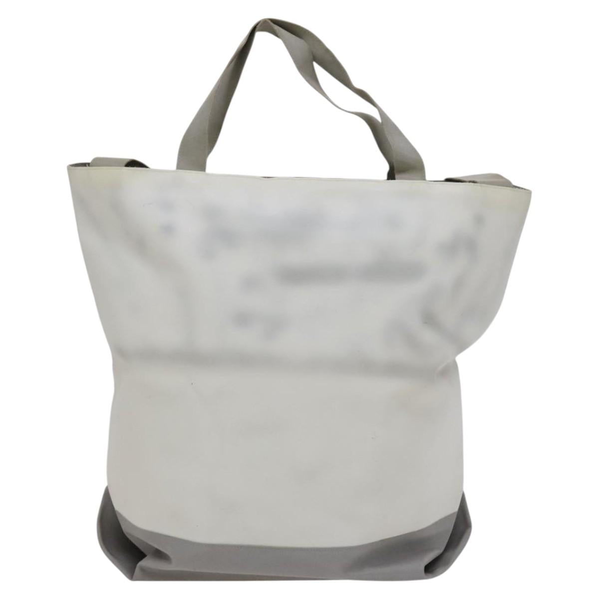 CHANEL Tote Bag Vinyl White CC am7602