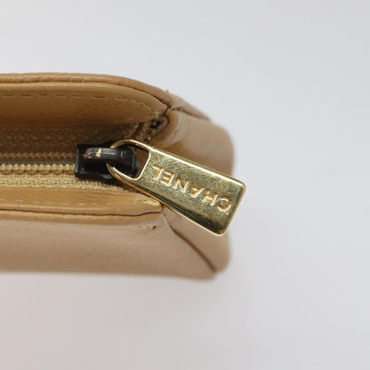 CHANEL COCO Mark Pouch Caviar Skin Beige Gold CC am7634