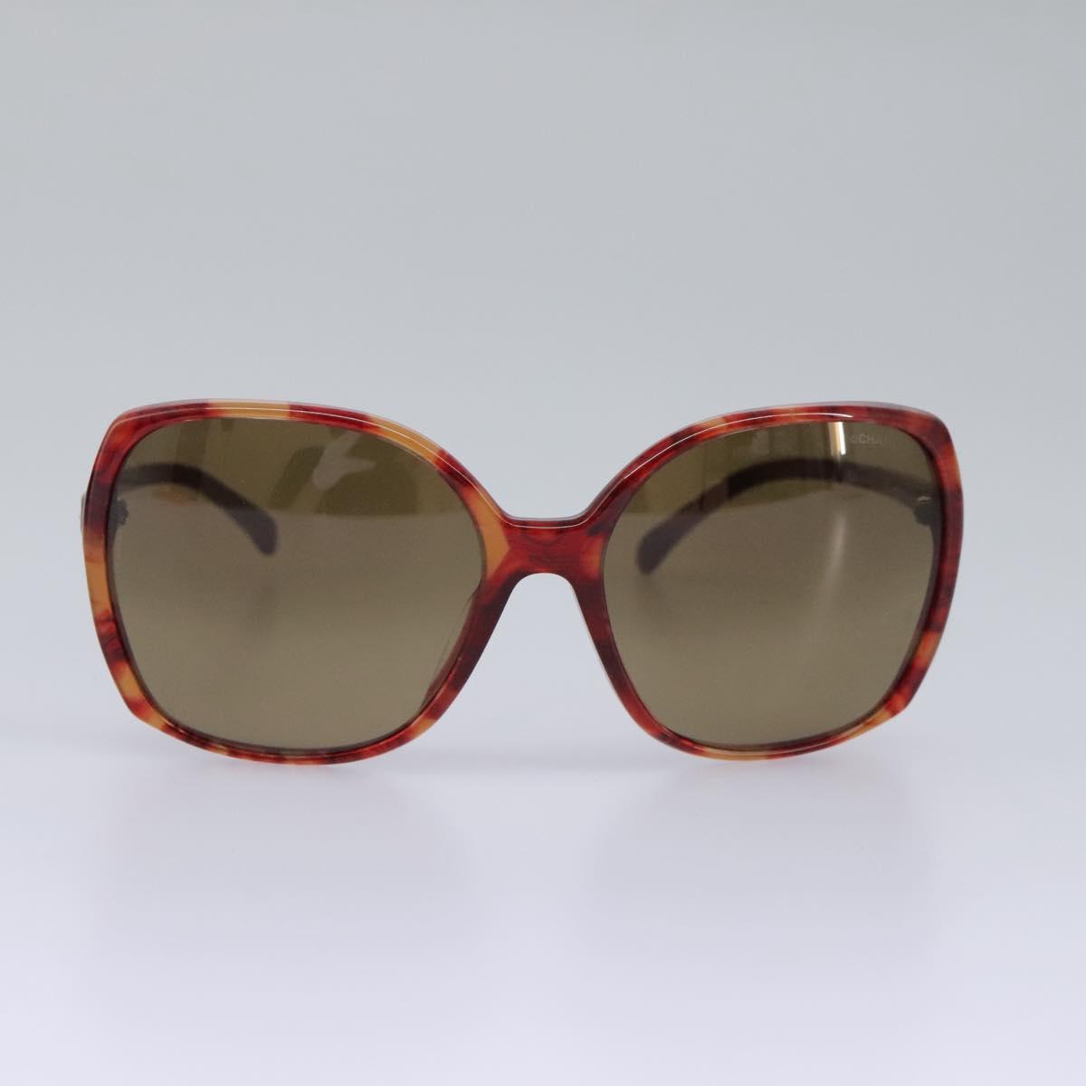 CHANEL Sunglasses plastic Red CC am7643