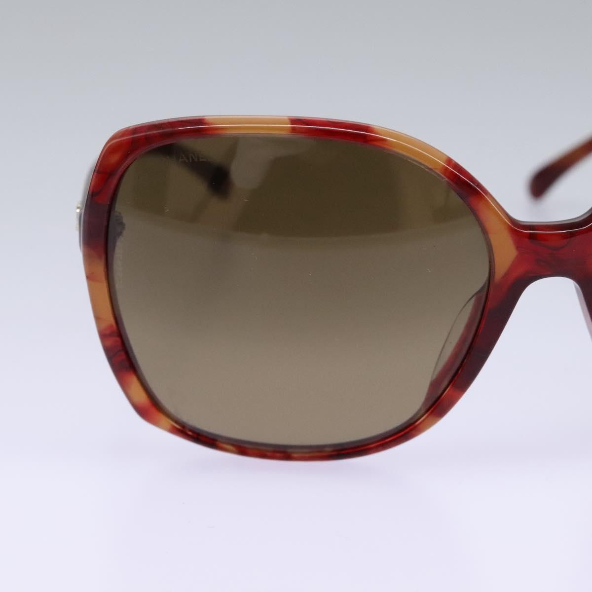 CHANEL Sunglasses plastic Red CC am7643