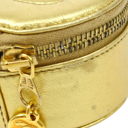 CHANEL 1994-1996 Timeless Jewelry Case Gold Lambskin