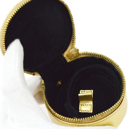 CHANEL 1994-1996 Timeless Jewelry Case Gold Lambskin