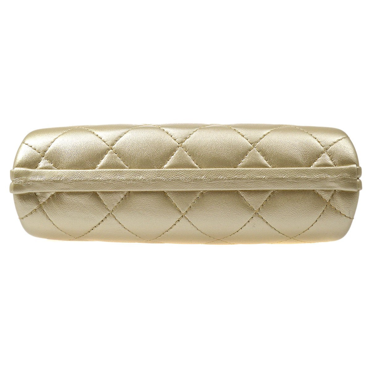 CHANEL 1996-1997 Gold Lambskin Faux Tortoiseshell Kisslock Evening Bag