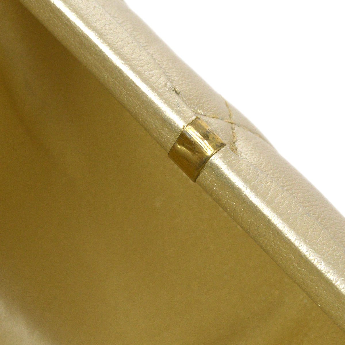 CHANEL 1996-1997 Gold Lambskin Faux Tortoiseshell Kisslock Evening Bag