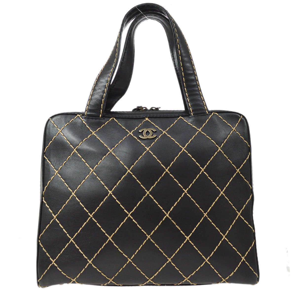CHANEL 2000-2001 Black Calfskin Wild Stitch Handbag