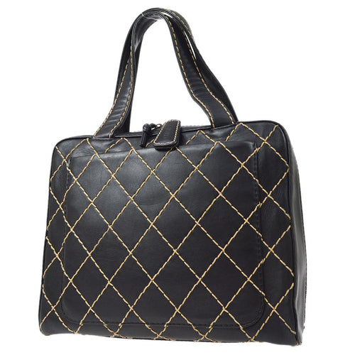 CHANEL 2000-2001 Black Calfskin Wild Stitch Handbag