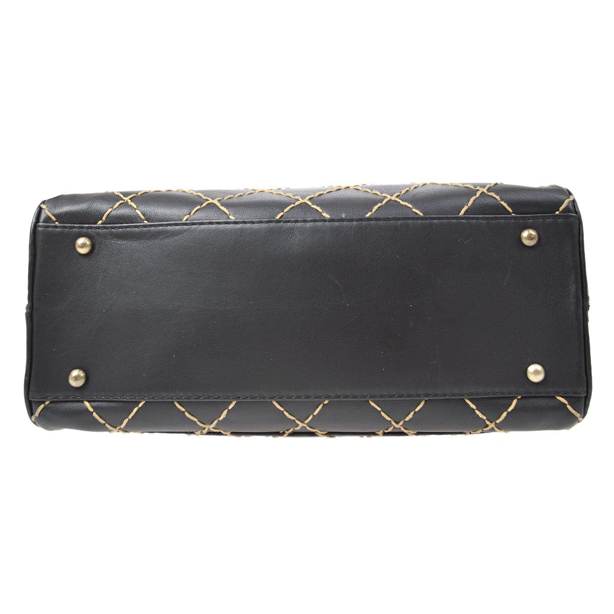 CHANEL 2000-2001 Black Calfskin Wild Stitch Handbag