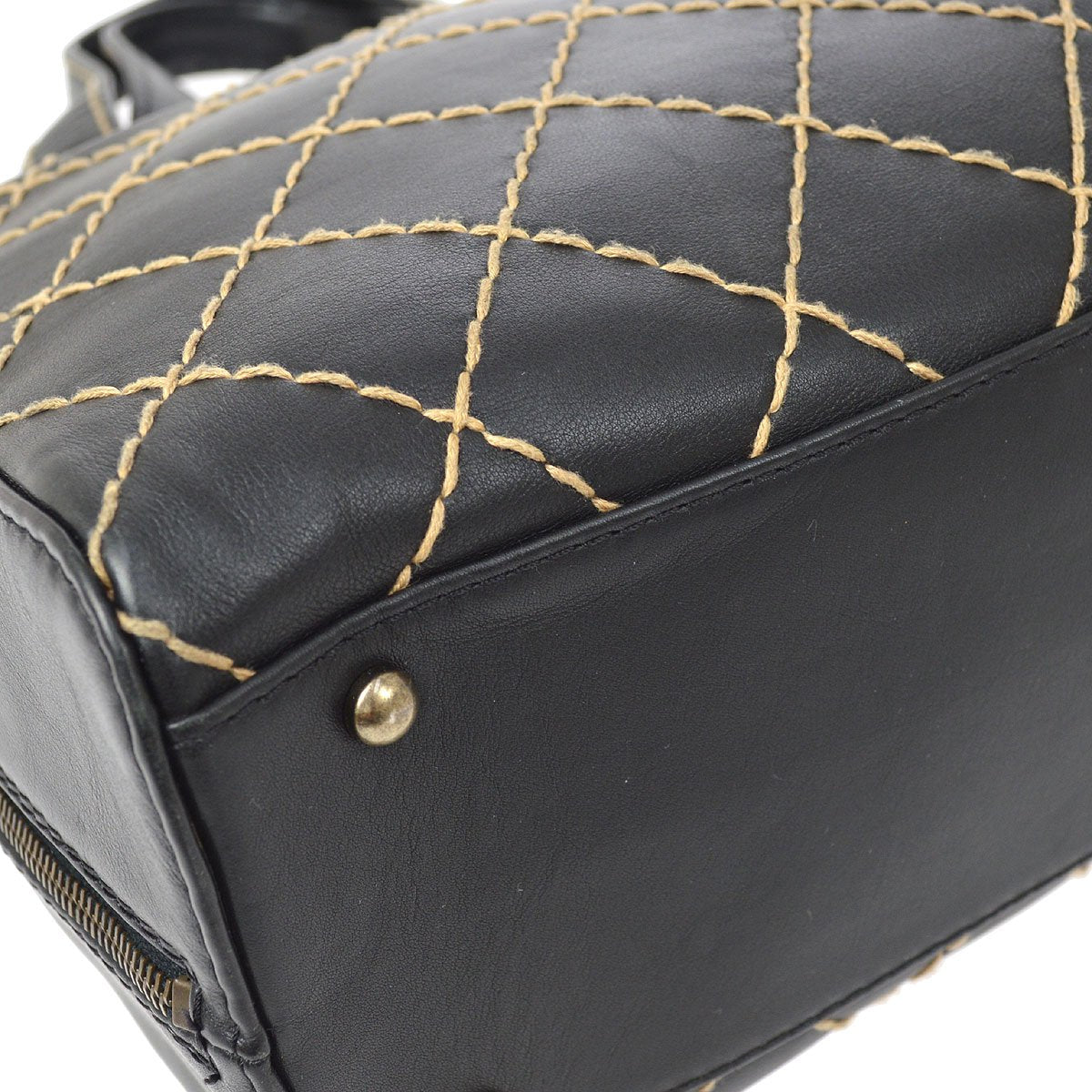 CHANEL 2000-2001 Black Calfskin Wild Stitch Handbag