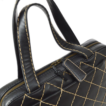 CHANEL 2000-2001 Black Calfskin Wild Stitch Handbag