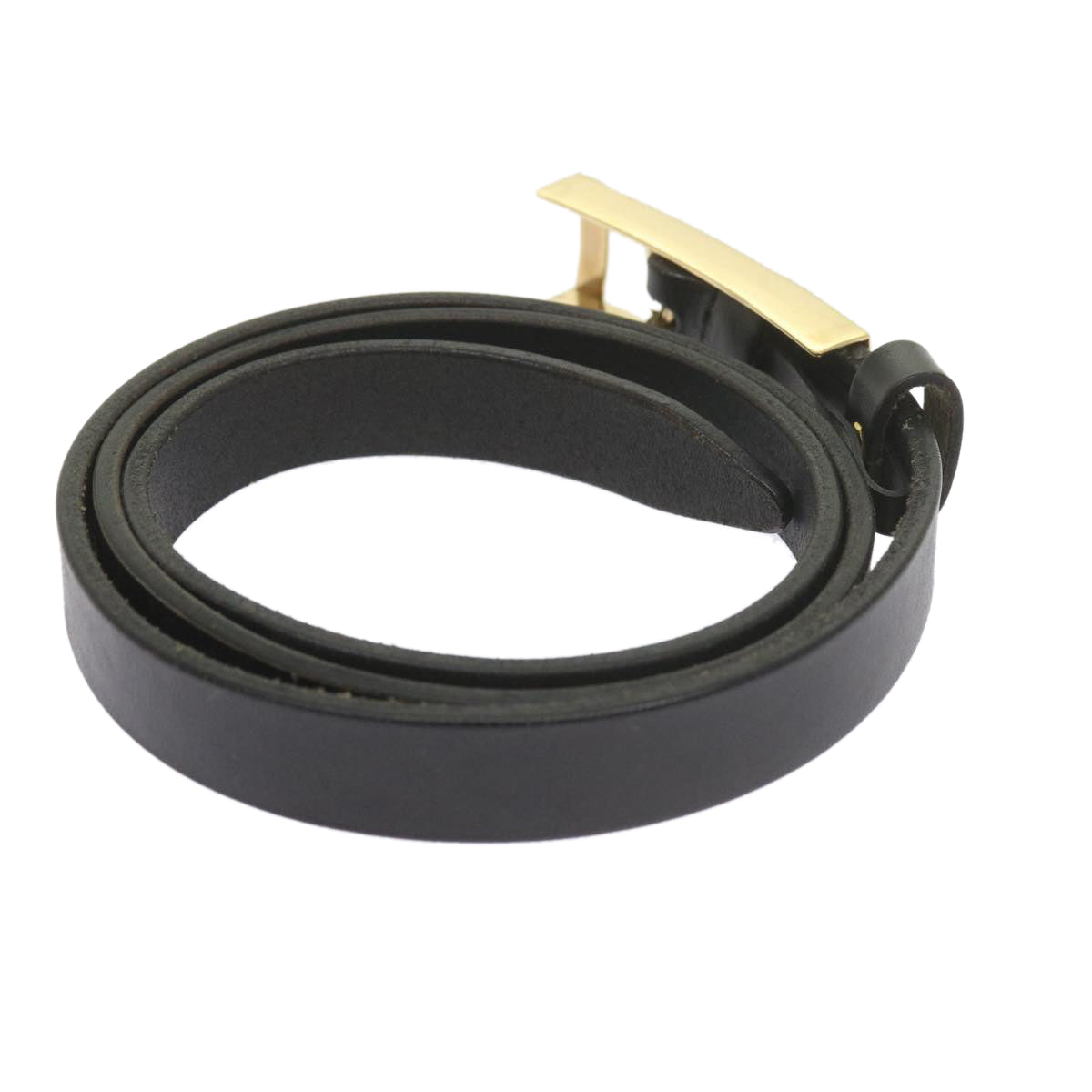GUCCI Belt Leather 35.4""-37.4"" Black  ar10497