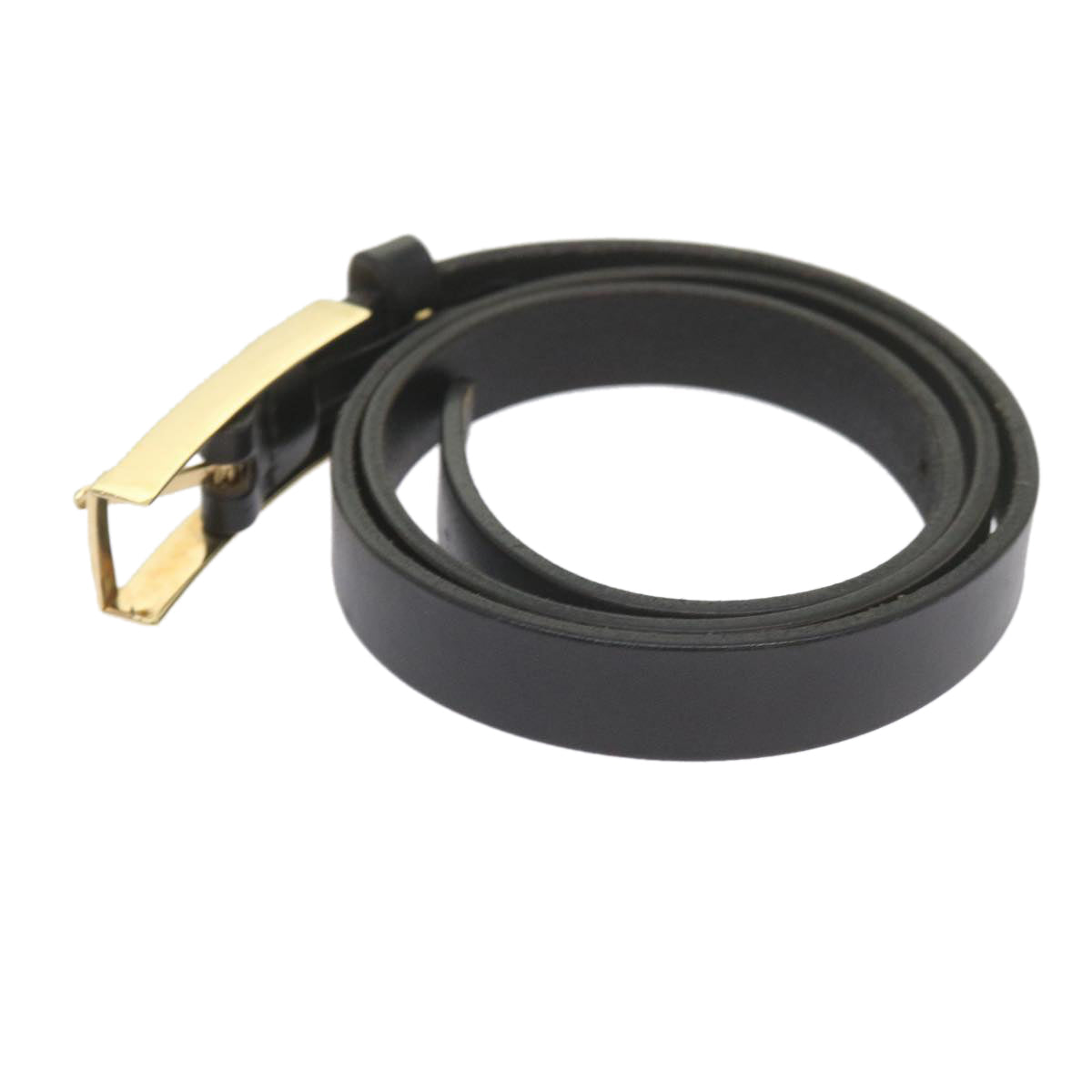 GUCCI Belt Leather 35.4""-37.4"" Black  ar10497