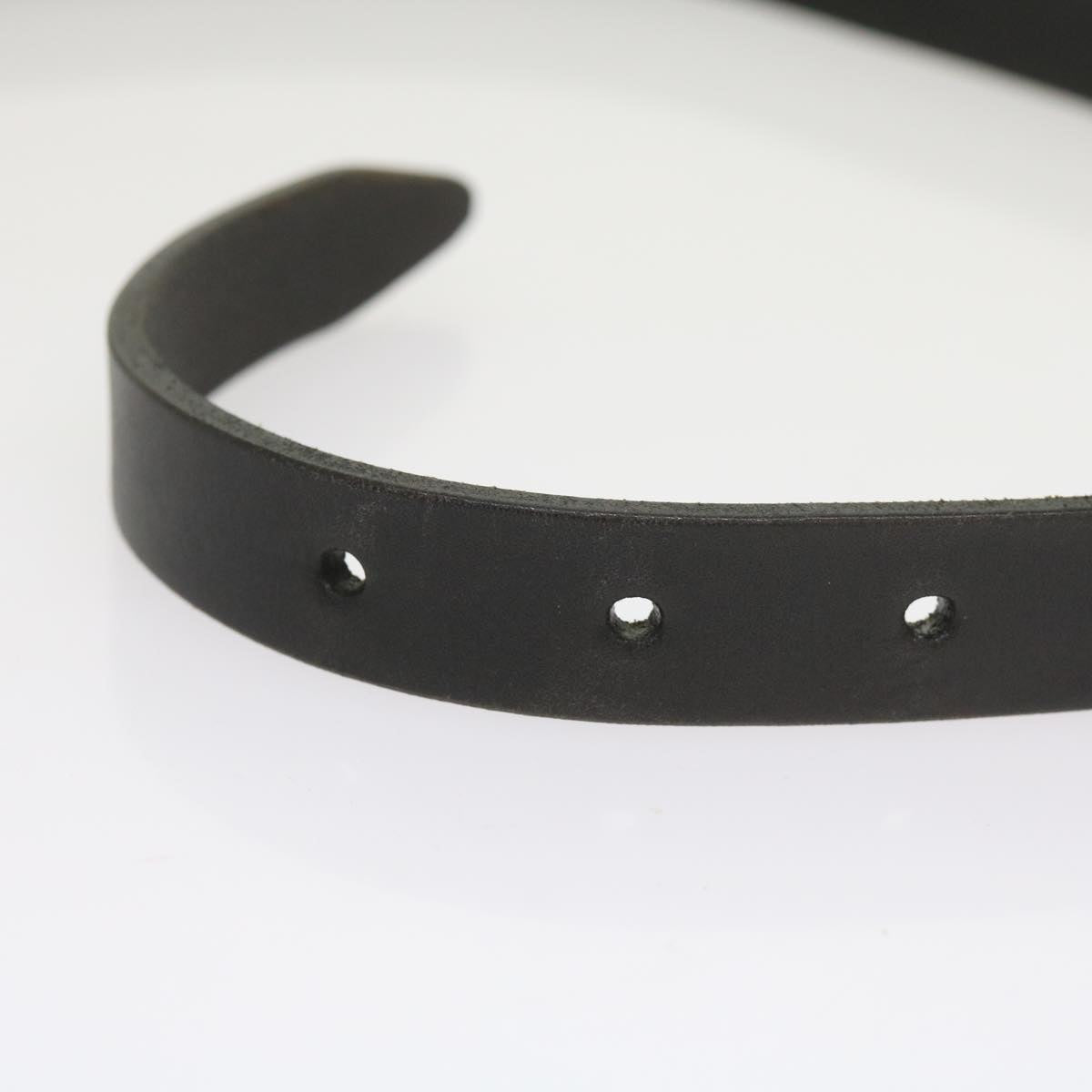 GUCCI Belt Leather 35.4""-37.4"" Black  ar10497