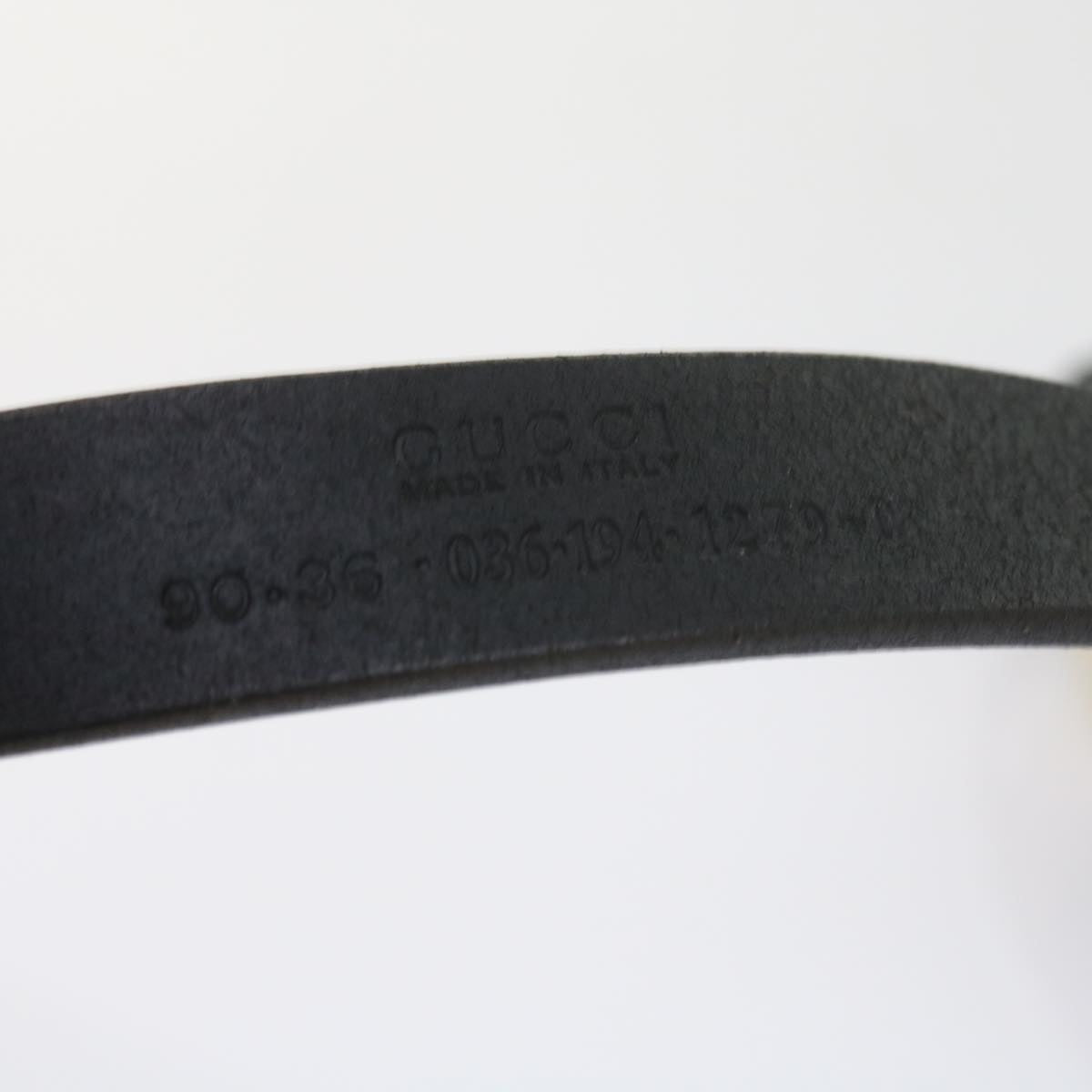 GUCCI Belt Leather 35.4""-37.4"" Black  ar10497