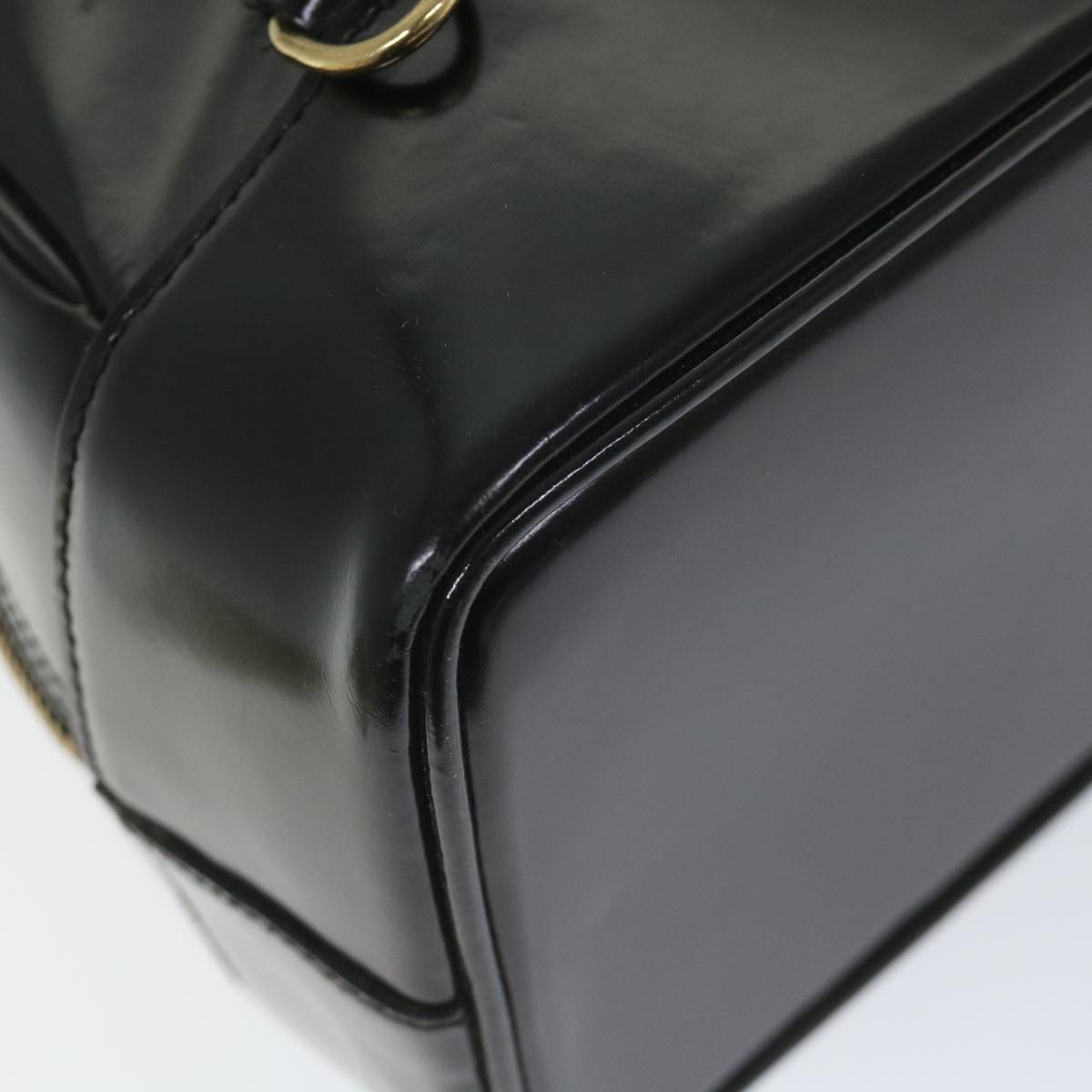 GUCCI Bamboo Shoulder Bag Patent leather Black 003 3444 0027  ar10549B