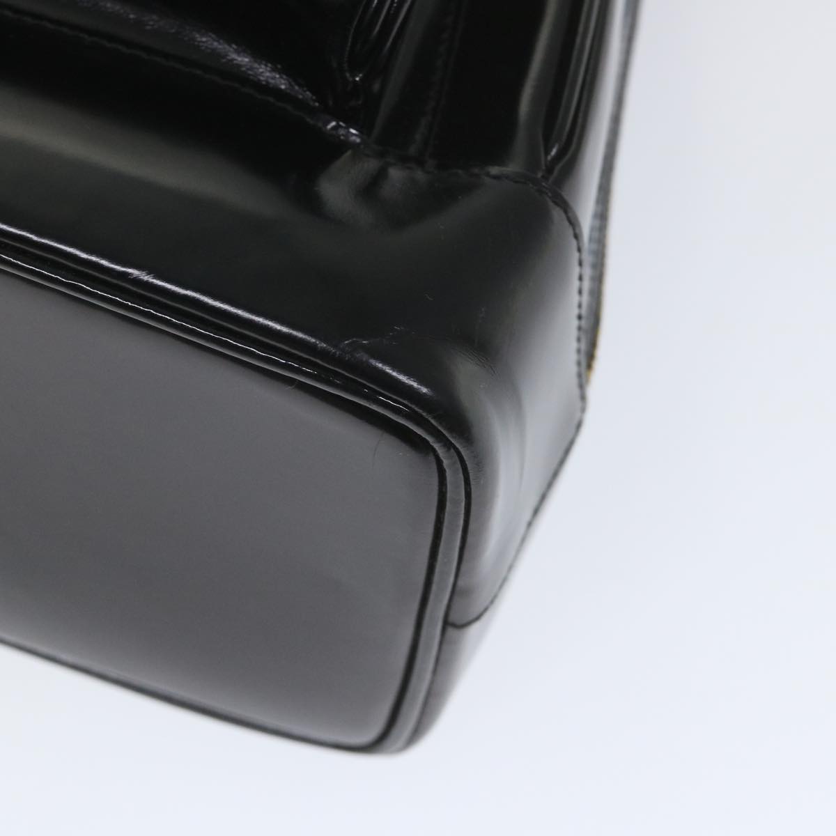 GUCCI Bamboo Shoulder Bag Patent leather Black 003 3444 0027  ar10549B