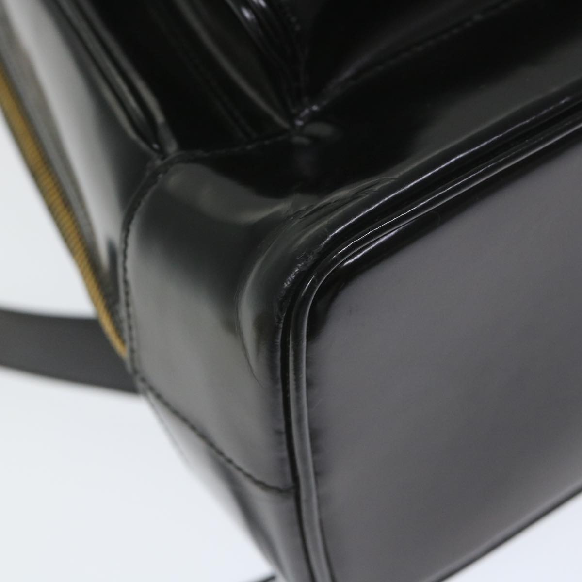 GUCCI Bamboo Shoulder Bag Patent leather Black 003 3444 0027  ar10549B