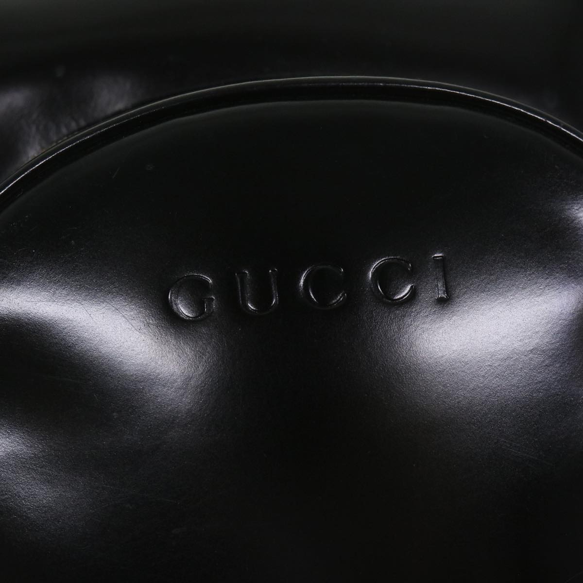 GUCCI Bamboo Shoulder Bag Patent leather Black 003 3444 0027  ar10549B