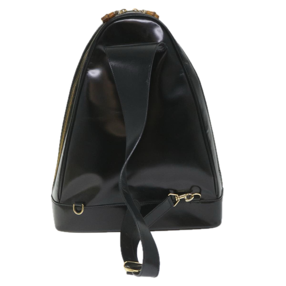 GUCCI Bamboo Shoulder Bag Patent leather Black 003 3444 0027  ar10549B