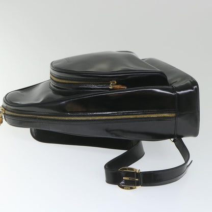 GUCCI Bamboo Shoulder Bag Patent leather Black 003 3444 0027  ar10549B