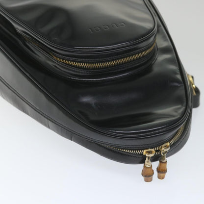 GUCCI Bamboo Shoulder Bag Patent leather Black 003 3444 0027  ar10549B