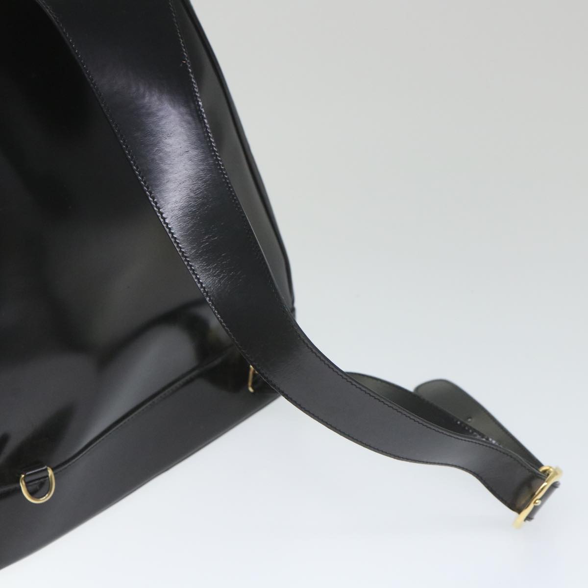 GUCCI Bamboo Shoulder Bag Patent leather Black 003 3444 0027  ar10549B