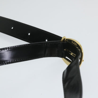 GUCCI Bamboo Shoulder Bag Patent leather Black 003 3444 0027  ar10549B