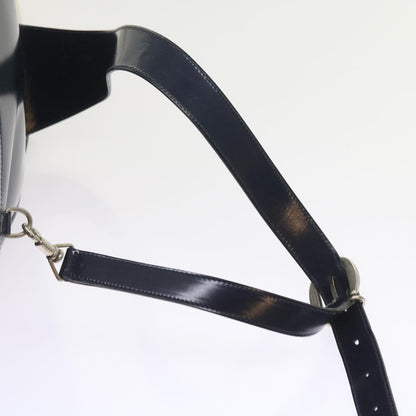 GUCCI Bamboo Body Bag Patent leather Navy  ar10595B