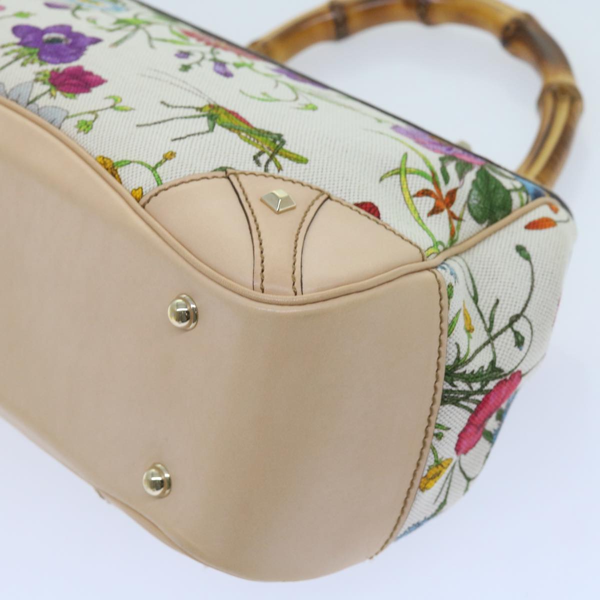 GUCCI Bamboo Hand Bag Canvas Multicolor 137351  ar10633B