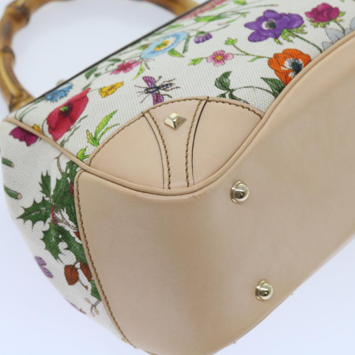 GUCCI Bamboo Hand Bag Canvas Multicolor 137351  ar10633B