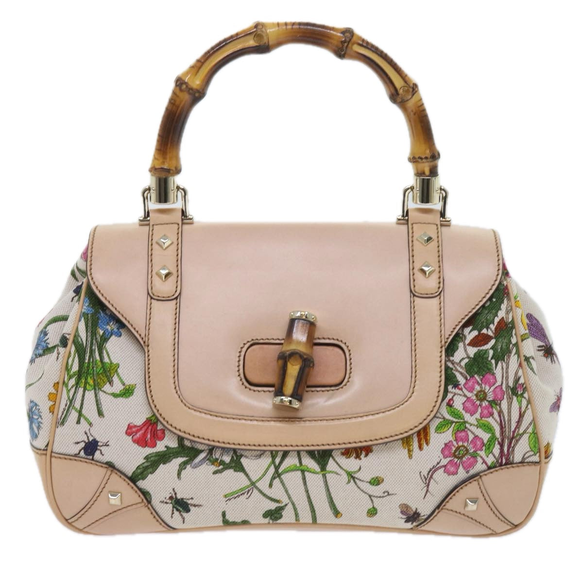 GUCCI Bamboo Hand Bag Canvas Multicolor 137351  ar10633B