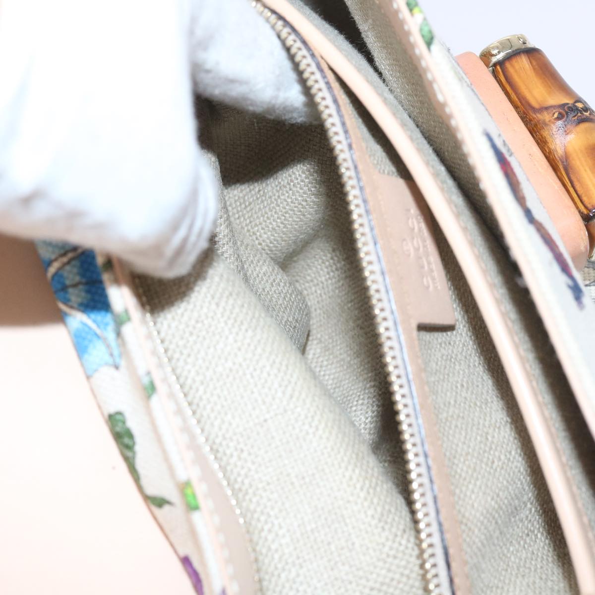 GUCCI Bamboo Hand Bag Canvas Multicolor 137351  ar10633B