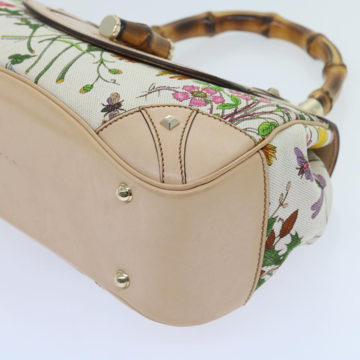 GUCCI Bamboo Hand Bag Canvas Multicolor 137351  ar10633B