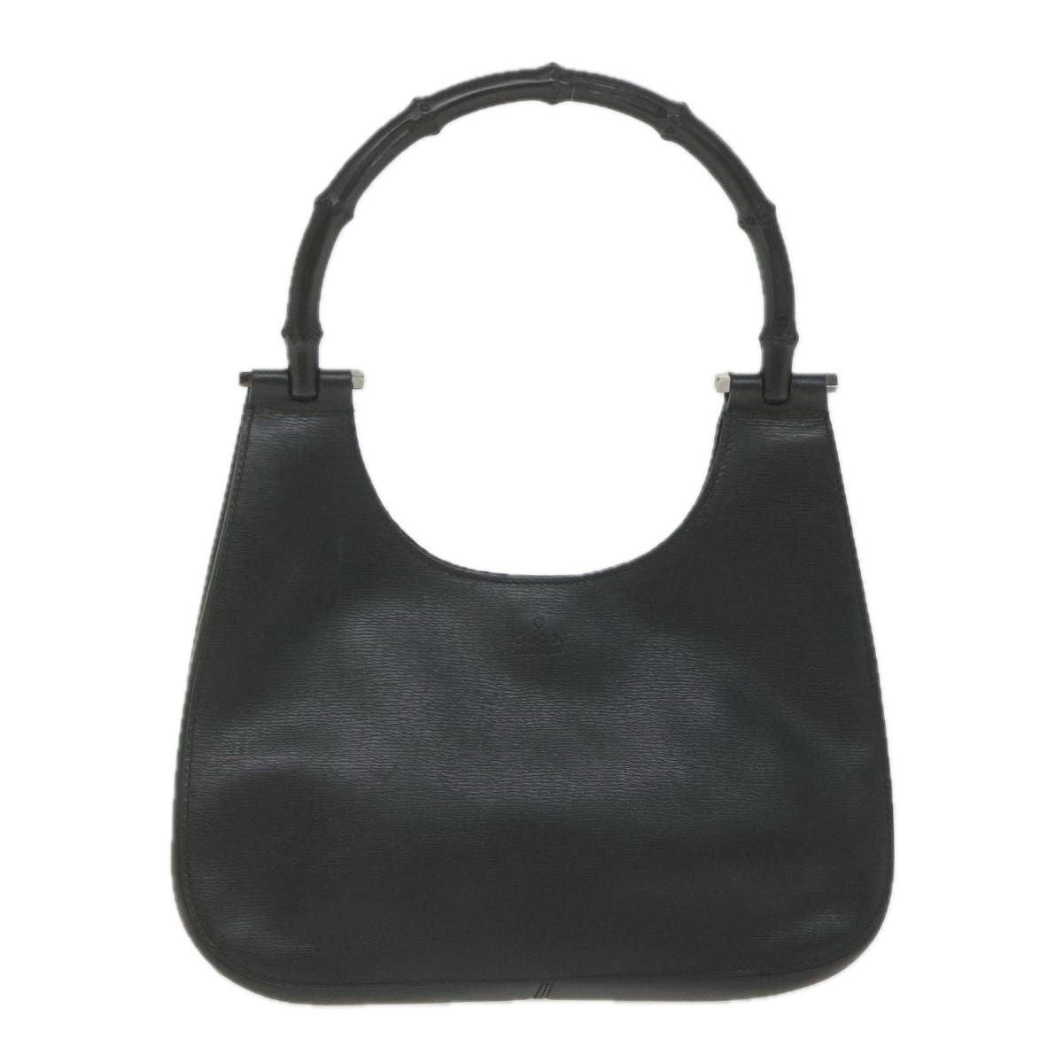 GUCCI Bamboo Shoulder Bag Leather Black  ar10691