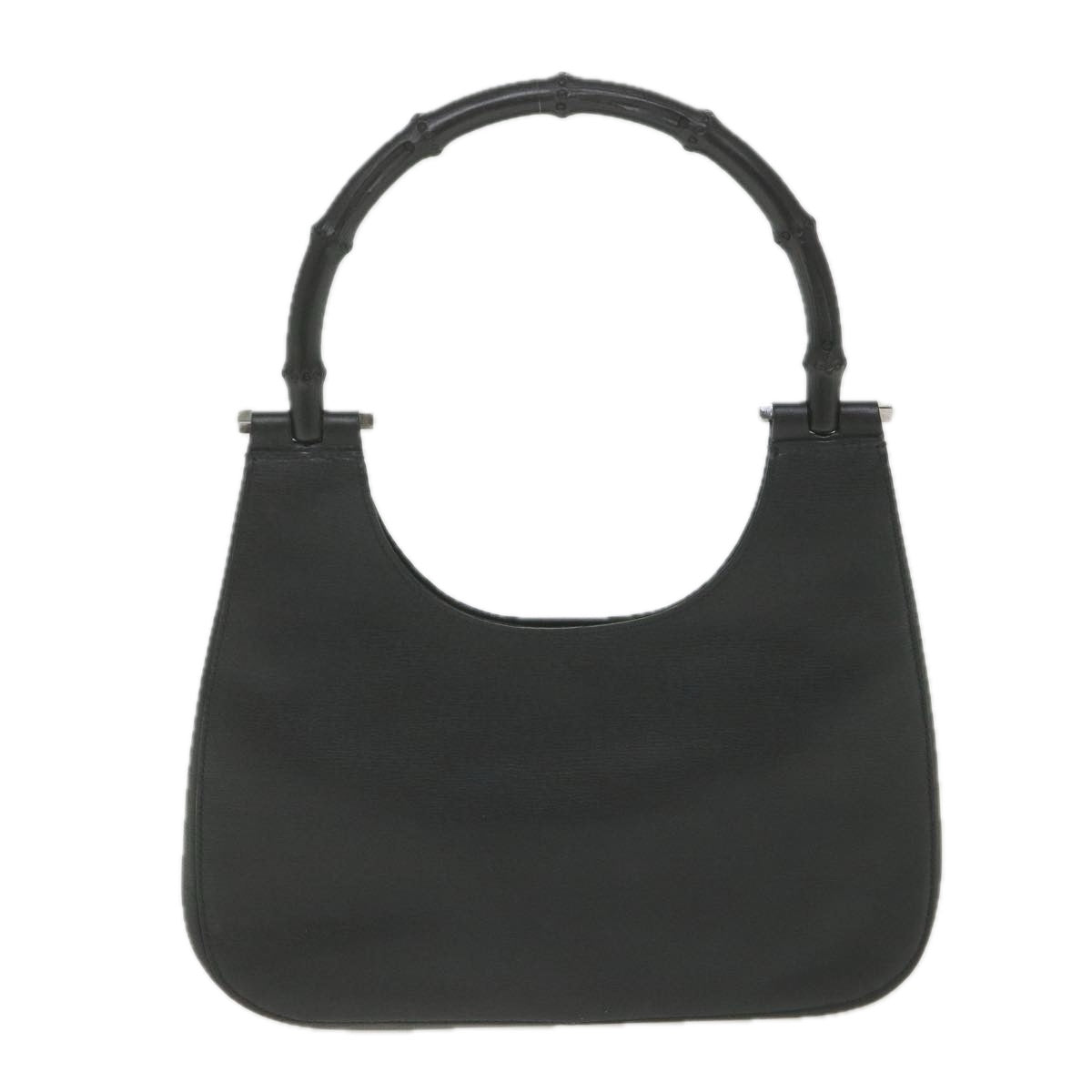 GUCCI Bamboo Shoulder Bag Leather Black  ar10691