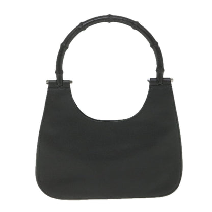 GUCCI Bamboo Shoulder Bag Leather Black  ar10691